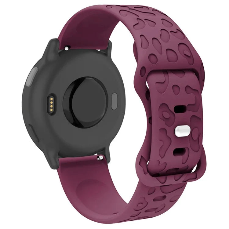 For Huawei Watch GT 4 41mm / Garmin Venu 3S 18mm Watch Band Leopard Texture Silicone Wrist Strap