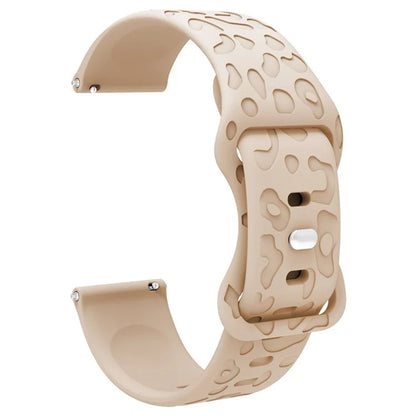 For Huawei Watch GT 4 41mm / Garmin Venu 3S 18mm Watch Band Leopard Texture Silicone Wrist Strap