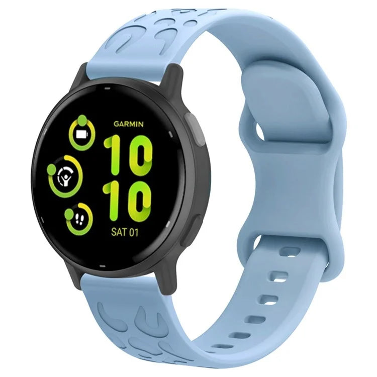 For Huawei Watch GT 4 41mm / Garmin Venu 3S 18mm Watch Band Leopard Texture Silicone Wrist Strap