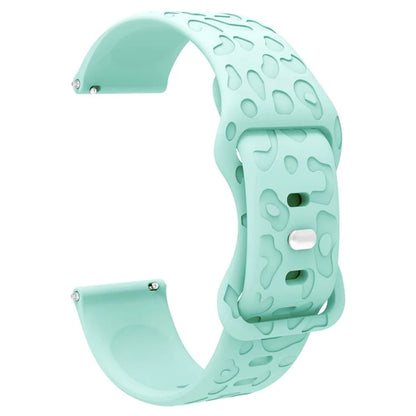 For Huawei Watch GT 4 41mm / Garmin Venu 3S 18mm Watch Band Leopard Texture Silicone Wrist Strap
