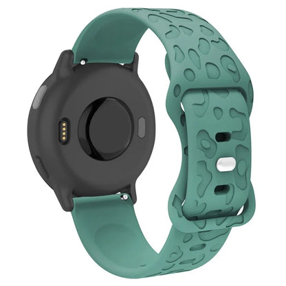 For Huawei Watch GT 4 41mm / Garmin Venu 3S 18mm Watch Band Leopard Texture Silicone Wrist Strap