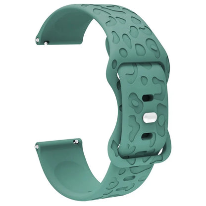 For Huawei Watch GT 4 41mm / Garmin Venu 3S 18mm Watch Band Leopard Texture Silicone Wrist Strap