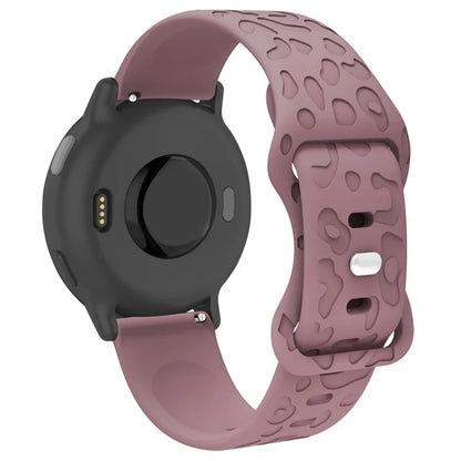 For Huawei Watch GT 4 41mm / Garmin Venu 3S 18mm Watch Band Leopard Texture Silicone Wrist Strap