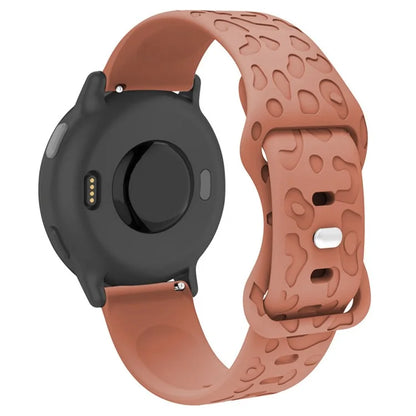 For Huawei Watch GT 4 41mm / Garmin Venu 3S 18mm Watch Band Leopard Texture Silicone Wrist Strap
