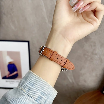 For Huawei Watch GT 4 41mm / Garmin Venu 3S 18mm Watch Band PU Leather Beads Wrist Strap