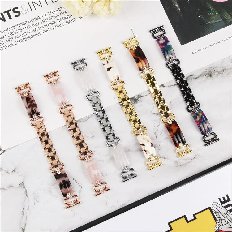 For Garmin Forerunner 245 Music / Forerunner 245 Watch Band Resin+Rhinestone Strap