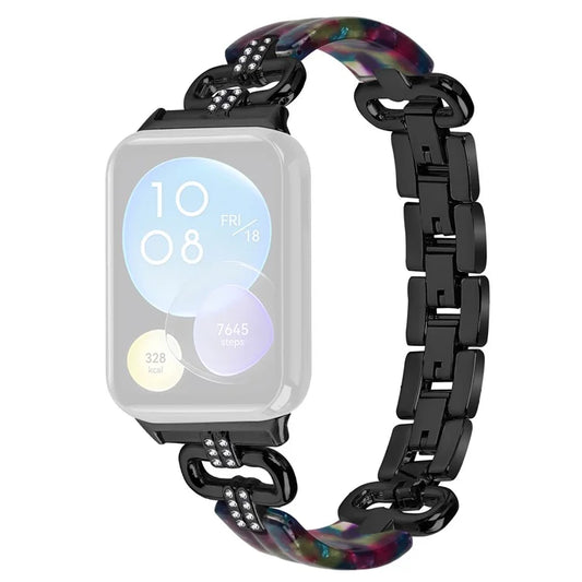 For Xiaomi Smart Band 8 Pro Resin+Rhinestone Wrist Strap Replacement
