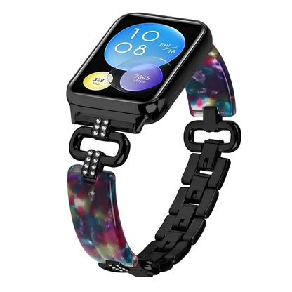 For Xiaomi Smart Band 8 Pro Resin+Rhinestone Wrist Strap Replacement