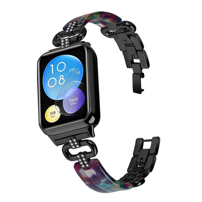 For Xiaomi Smart Band 8 Pro Resin+Rhinestone Wrist Strap Replacement