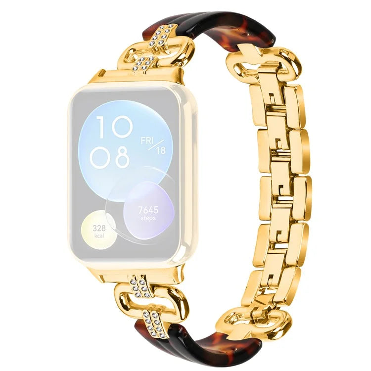For Xiaomi Smart Band 8 Pro Resin+Rhinestone Wrist Strap Replacement