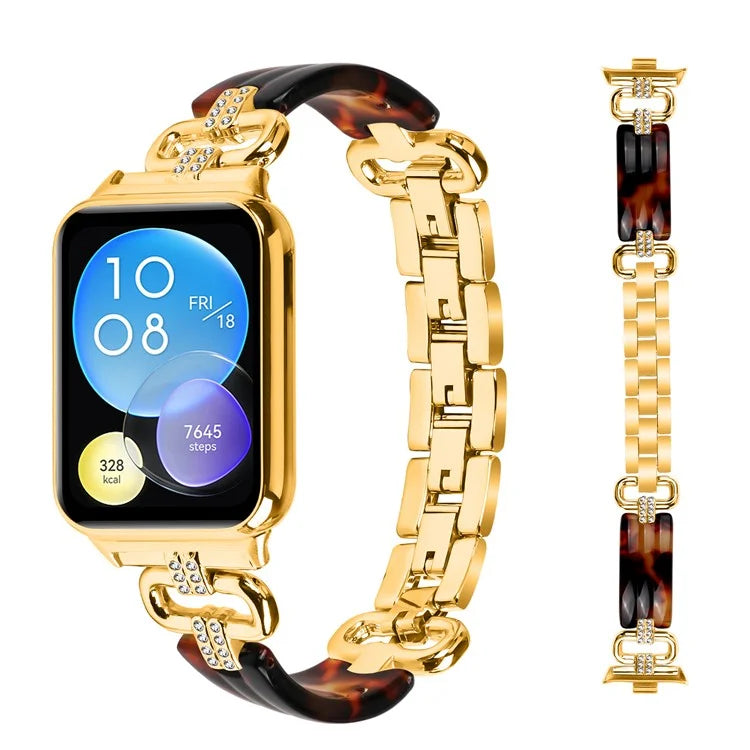 For Xiaomi Smart Band 8 Pro Resin+Rhinestone Wrist Strap Replacement