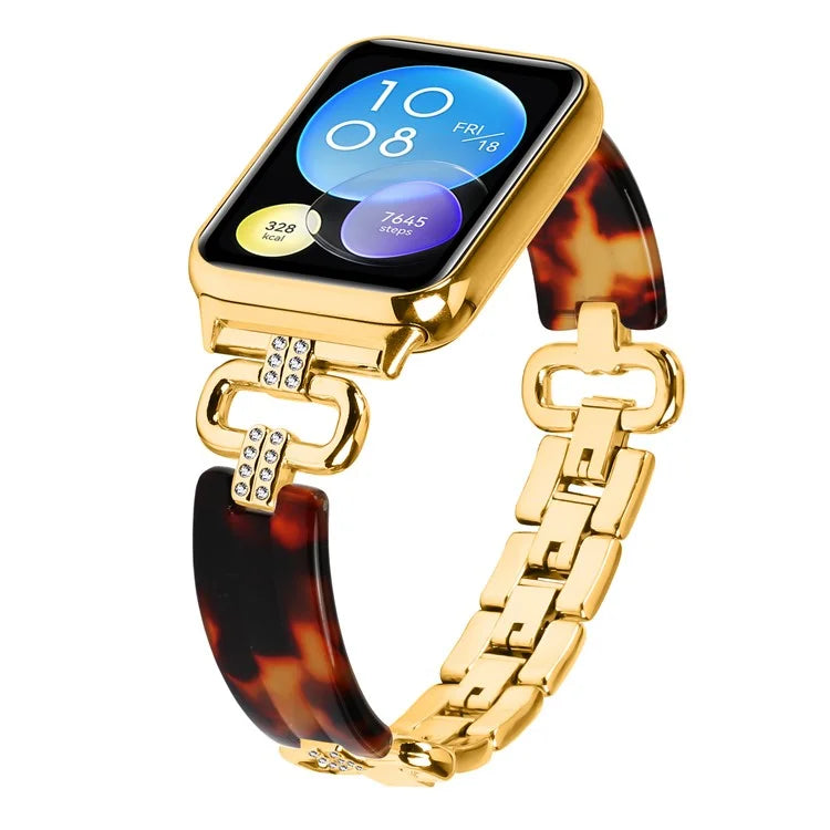 For Xiaomi Smart Band 8 Pro Resin+Rhinestone Wrist Strap Replacement
