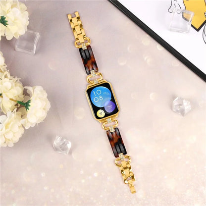 For Xiaomi Smart Band 8 Pro Resin+Rhinestone Wrist Strap Replacement