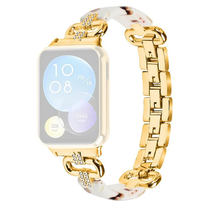 For Xiaomi Smart Band 8 Pro Resin+Rhinestone Wrist Strap Replacement
