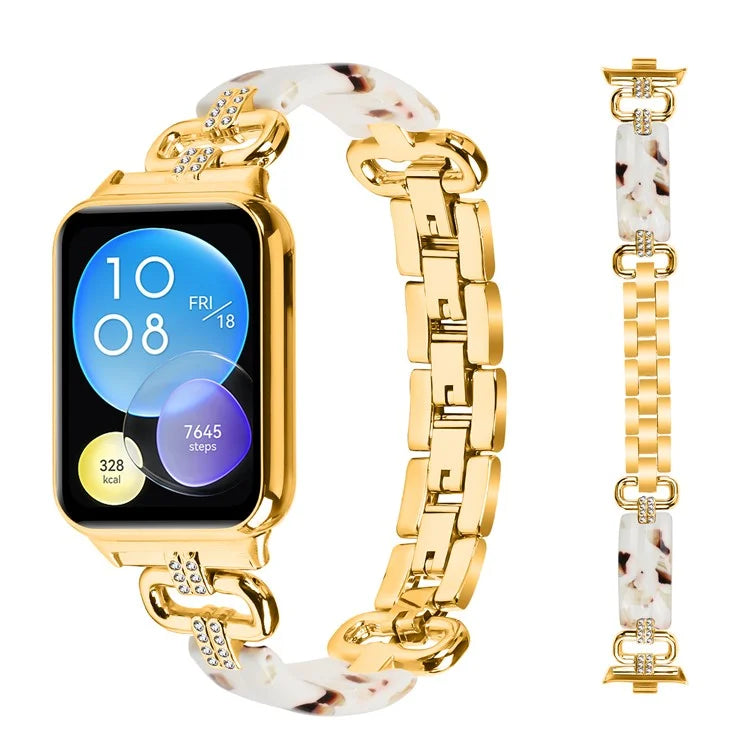 For Xiaomi Smart Band 8 Pro Resin+Rhinestone Wrist Strap Replacement