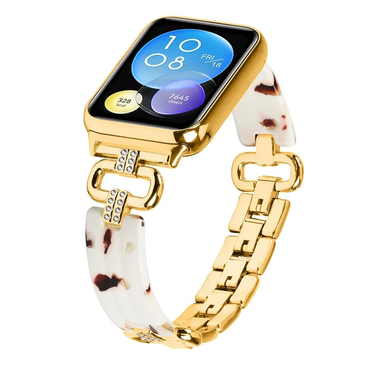 For Xiaomi Smart Band 8 Pro Resin+Rhinestone Wrist Strap Replacement