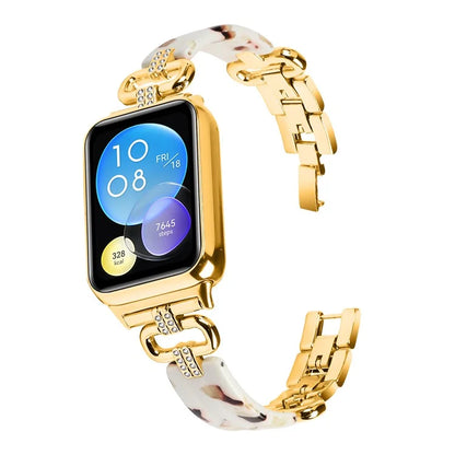 For Xiaomi Smart Band 8 Pro Resin+Rhinestone Wrist Strap Replacement