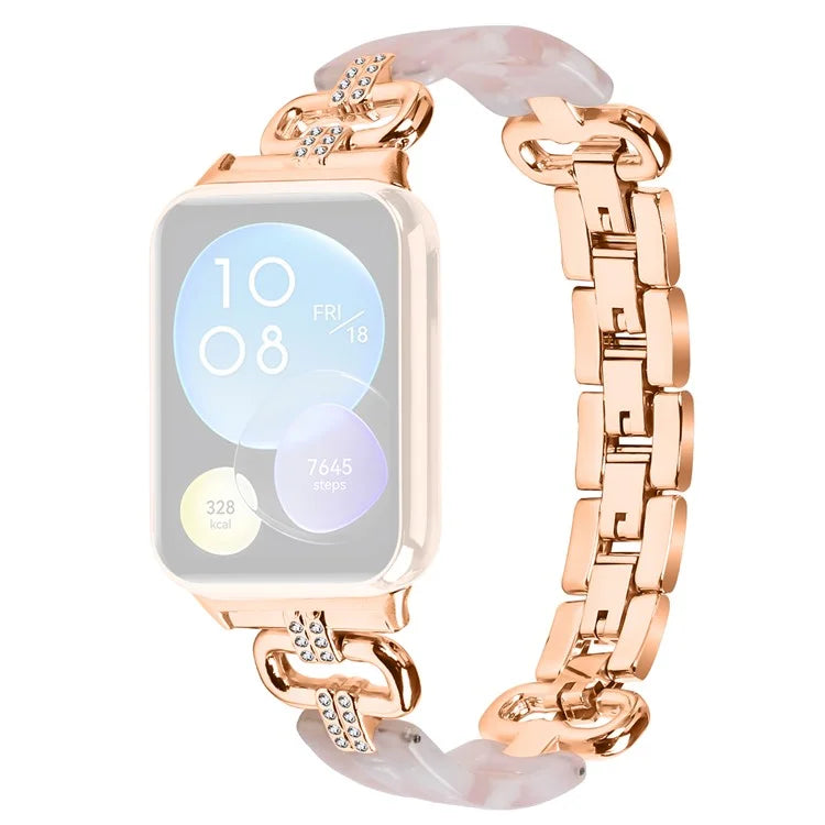 For Xiaomi Smart Band 8 Pro Resin+Rhinestone Wrist Strap Replacement