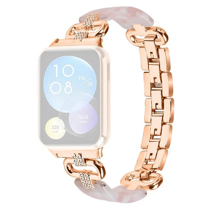 For Xiaomi Smart Band 8 Pro Resin+Rhinestone Wrist Strap Replacement