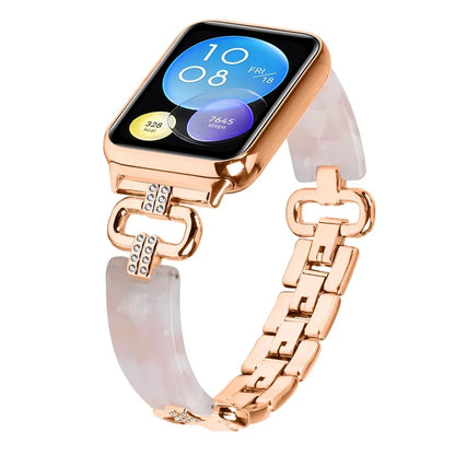 For Xiaomi Smart Band 8 Pro Resin+Rhinestone Wrist Strap Replacement