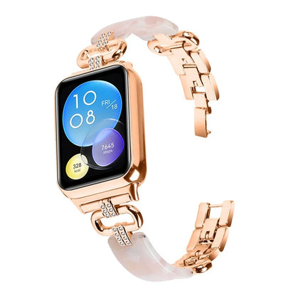 For Xiaomi Smart Band 8 Pro Resin+Rhinestone Wrist Strap Replacement