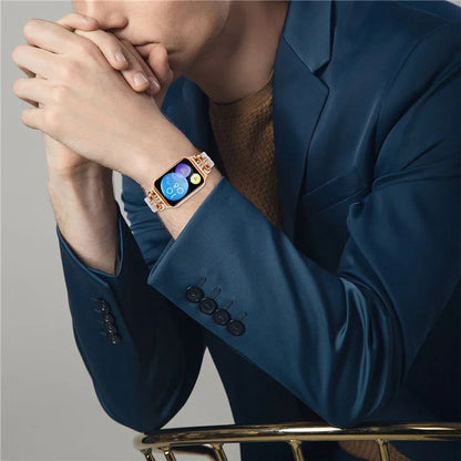 For Xiaomi Smart Band 8 Pro Resin+Rhinestone Wrist Strap Replacement