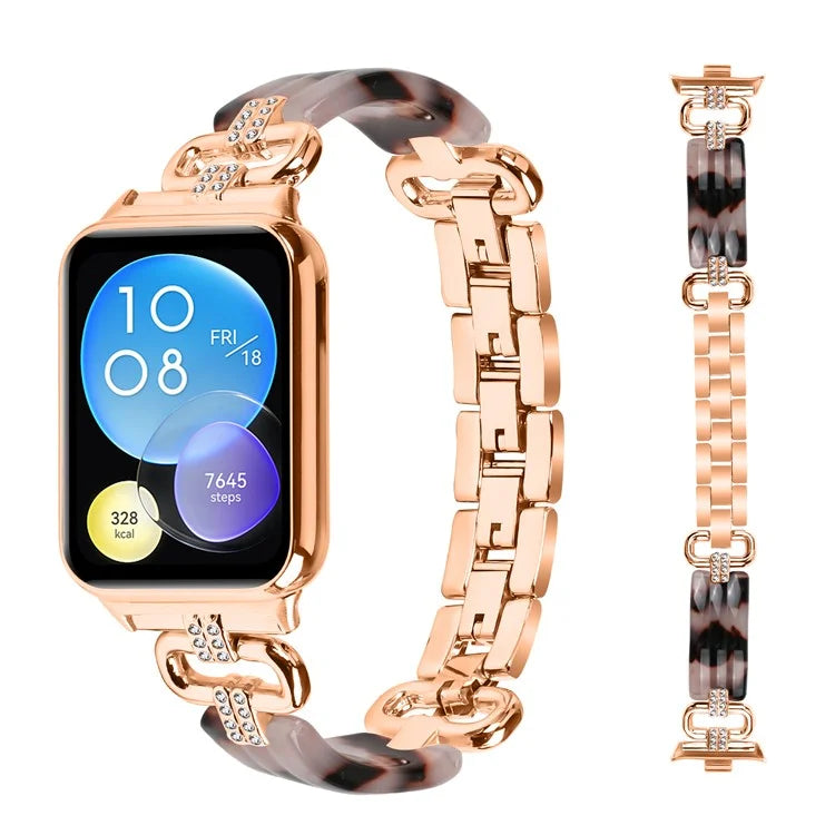 For Xiaomi Smart Band 8 Pro Resin+Rhinestone Wrist Strap Replacement