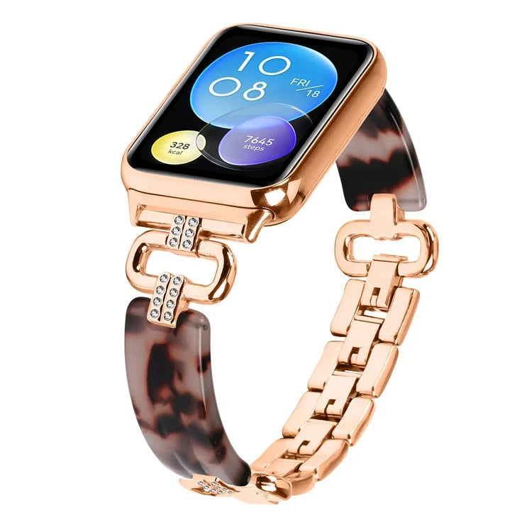 For Xiaomi Smart Band 8 Pro Resin+Rhinestone Wrist Strap Replacement