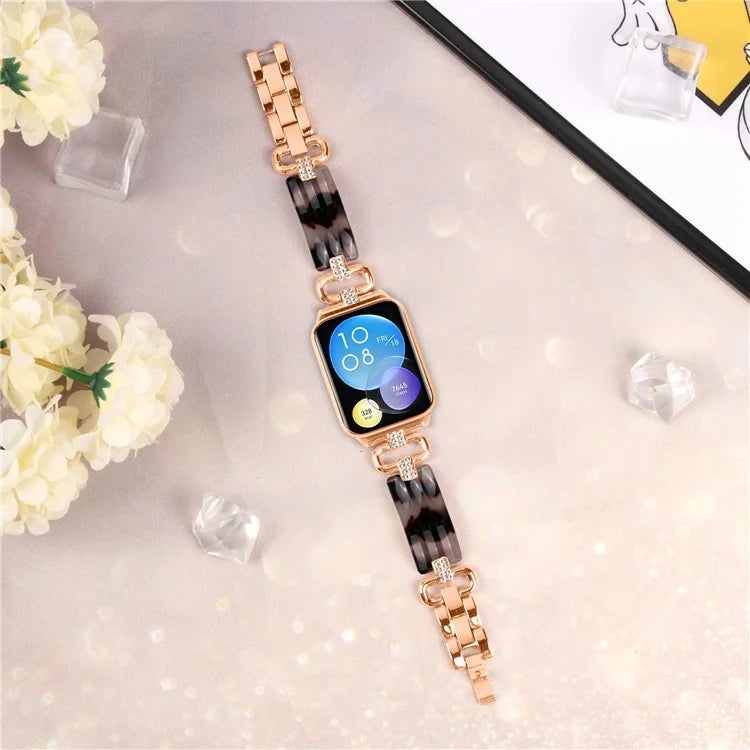 For Xiaomi Smart Band 8 Pro Resin+Rhinestone Wrist Strap Replacement