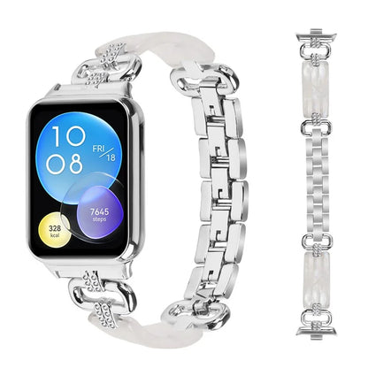 For Xiaomi Smart Band 8 Pro Resin+Rhinestone Wrist Strap Replacement