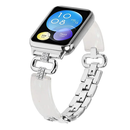For Xiaomi Smart Band 8 Pro Resin+Rhinestone Wrist Strap Replacement
