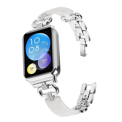 For Xiaomi Smart Band 8 Pro Resin+Rhinestone Wrist Strap Replacement