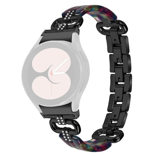 For Samsung Galaxy Watch6 40mm / 44mm / Watch6 Classic 43mm / 47mm Resin+Stainless Steel Strap Replacement Band