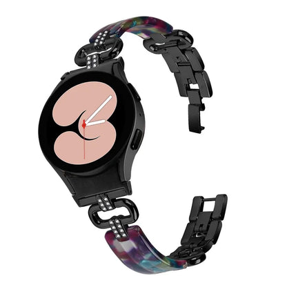 For Samsung Galaxy Watch6 40mm / 44mm / Watch6 Classic 43mm / 47mm Resin+Stainless Steel Strap Replacement Band