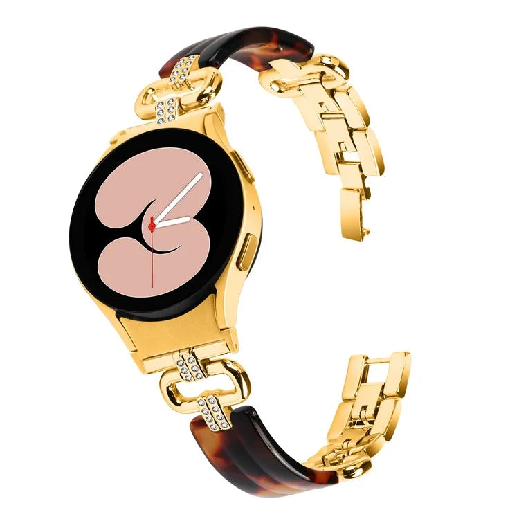 For Samsung Galaxy Watch6 40mm / 44mm / Watch6 Classic 43mm / 47mm Resin+Stainless Steel Strap Replacement Band