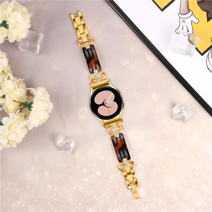 For Samsung Galaxy Watch6 40mm / 44mm / Watch6 Classic 43mm / 47mm Resin+Stainless Steel Strap Replacement Band
