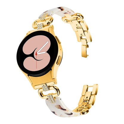 For Samsung Galaxy Watch6 40mm / 44mm / Watch6 Classic 43mm / 47mm Resin+Stainless Steel Strap Replacement Band