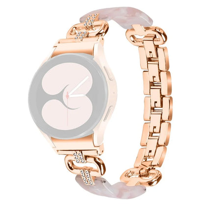 For Samsung Galaxy Watch6 40mm / 44mm / Watch6 Classic 43mm / 47mm Resin+Stainless Steel Strap Replacement Band