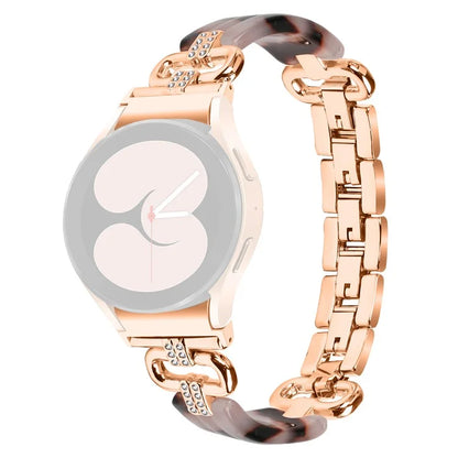 For Samsung Galaxy Watch6 40mm / 44mm / Watch6 Classic 43mm / 47mm Resin+Stainless Steel Strap Replacement Band