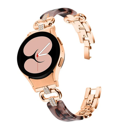 For Samsung Galaxy Watch6 40mm / 44mm / Watch6 Classic 43mm / 47mm Resin+Stainless Steel Strap Replacement Band