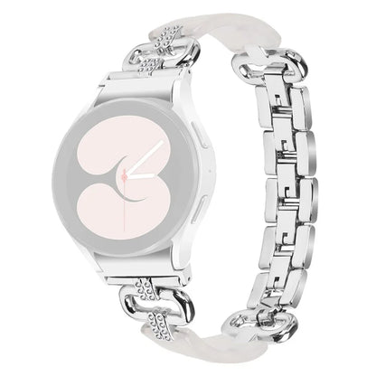 For Samsung Galaxy Watch6 40mm / 44mm / Watch6 Classic 43mm / 47mm Resin+Stainless Steel Strap Replacement Band