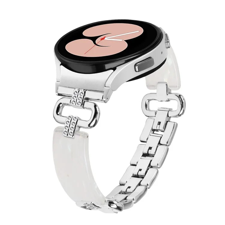 For Samsung Galaxy Watch6 40mm / 44mm / Watch6 Classic 43mm / 47mm Resin+Stainless Steel Strap Replacement Band