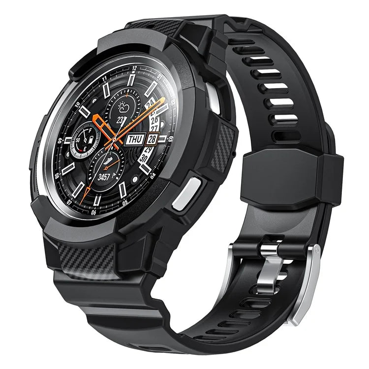 For Samsung Galaxy Watch4 Classic 46mm TPU Watch Strap Adjustable Band with Integrated Watch Case