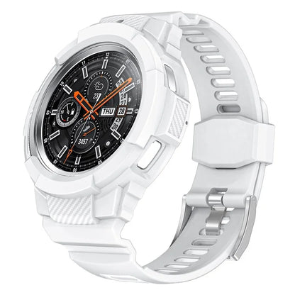 For Samsung Galaxy Watch4 Classic 46mm TPU Watch Strap Adjustable Band with Integrated Watch Case
