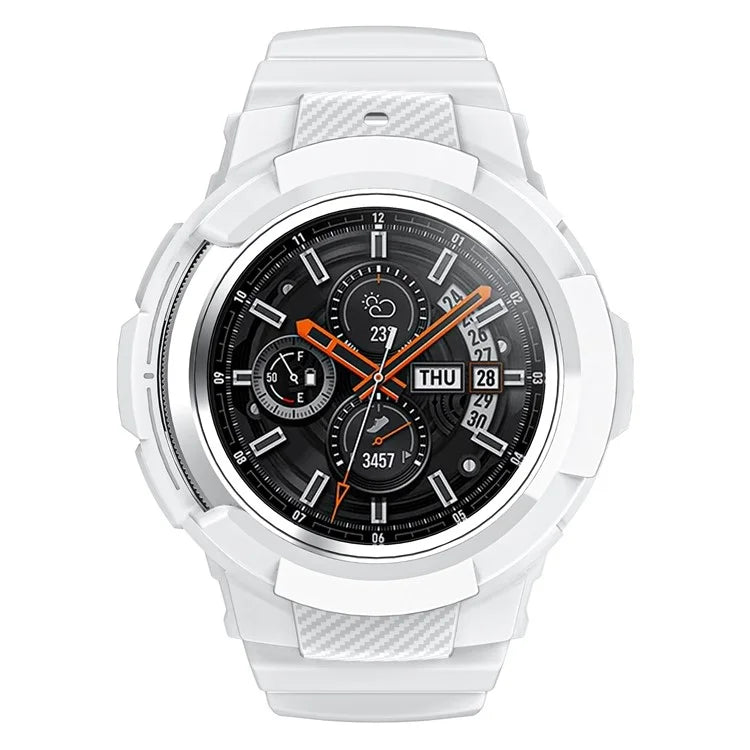 For Samsung Galaxy Watch4 Classic 46mm TPU Watch Strap Adjustable Band with Integrated Watch Case