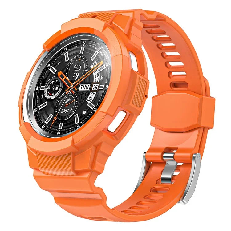 For Samsung Galaxy Watch4 Classic 46mm TPU Watch Strap Adjustable Band with Integrated Watch Case