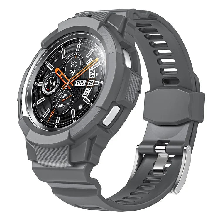 For Samsung Galaxy Watch4 Classic 46mm TPU Watch Strap Adjustable Band with Integrated Watch Case