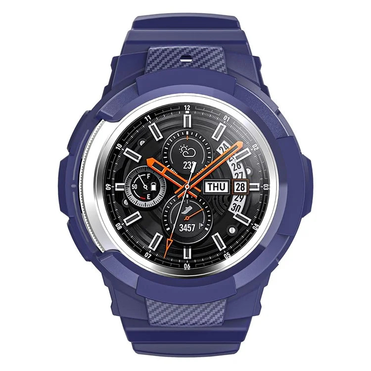 For Samsung Galaxy Watch4 Classic 46mm TPU Watch Strap Adjustable Band with Integrated Watch Case