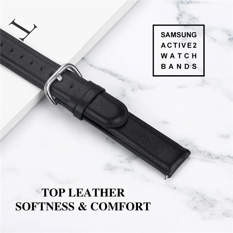Watch Strap for Huawei Watch GT / GT 2 46mm / 42mm / Samsung Galaxy Watch 46mm First Layer Cowhide Wrist Band