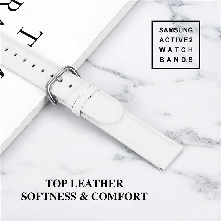 Watch Strap for Huawei Watch GT / GT 2 46mm / 42mm / Samsung Galaxy Watch 46mm First Layer Cowhide Wrist Band